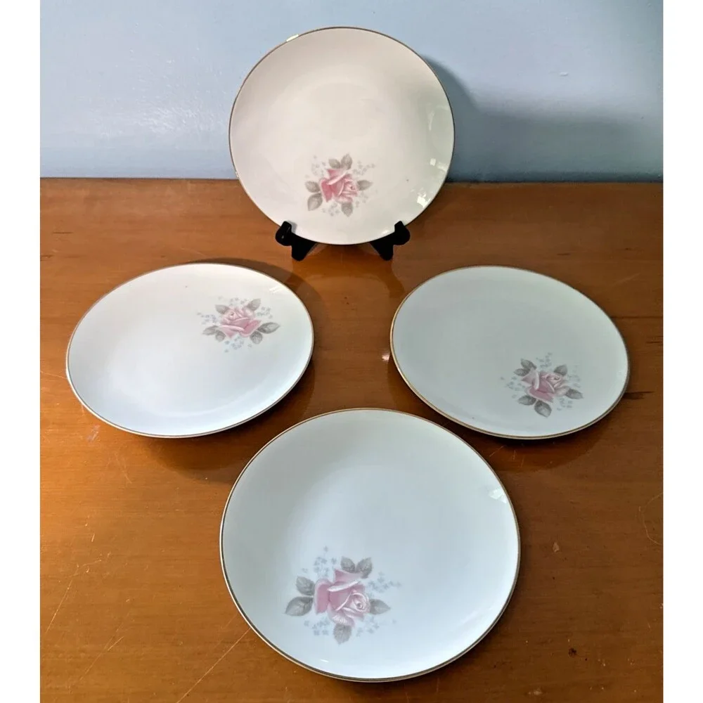 Vintage Noritake China #6238 Roseville Bread & Butter Plates 1960s Set of 4